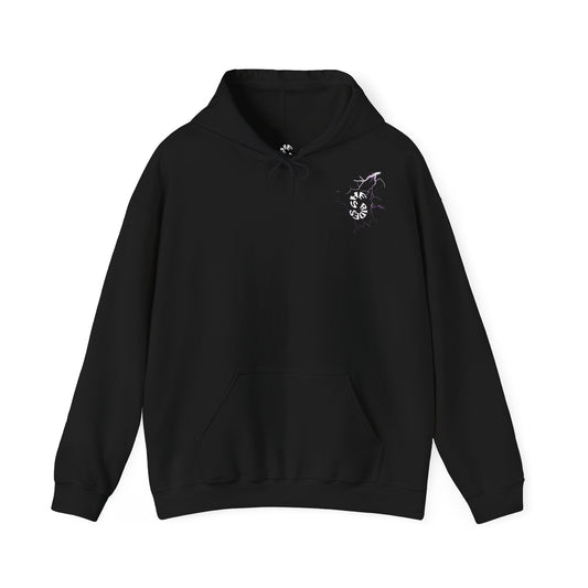 She Rides "try to keep up!" Lightning Hoodie Paars//Bikergirl Hoodie