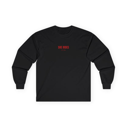 She Rides Basic Long Sleeve Rood//Bikergirl Long Sleeve