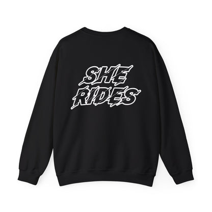 She Rides Original Sweater Black&White//Bikergirl Sweater