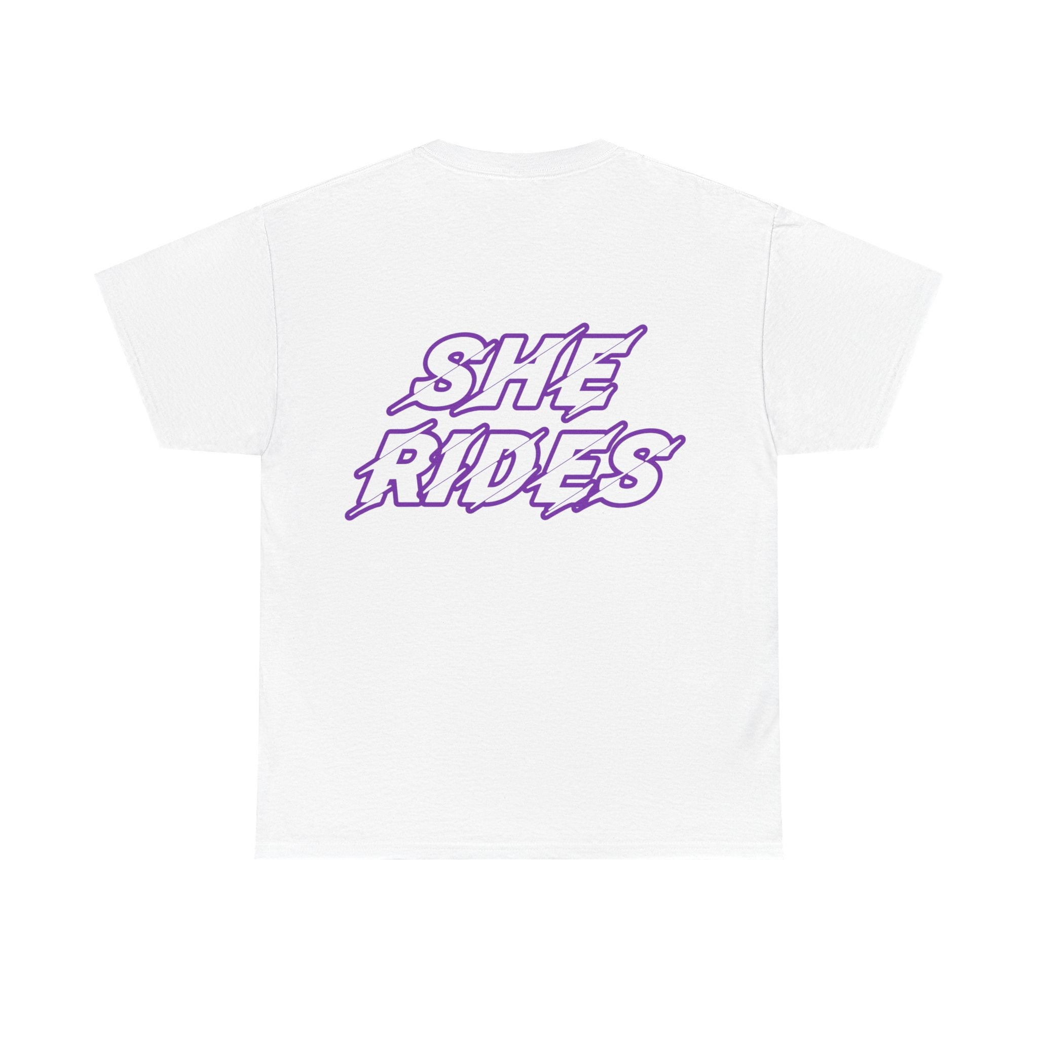 She Rides original T-shirt Purple//Bikergirl T-shirt