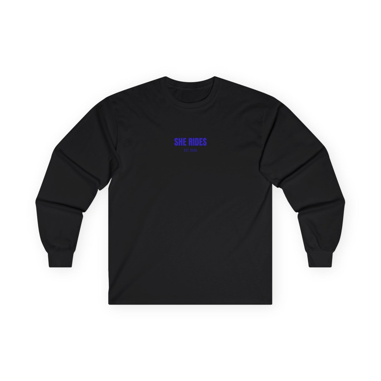 She Rides Basic Long Sleeve Blauw//Bikergirl Long Sleeve