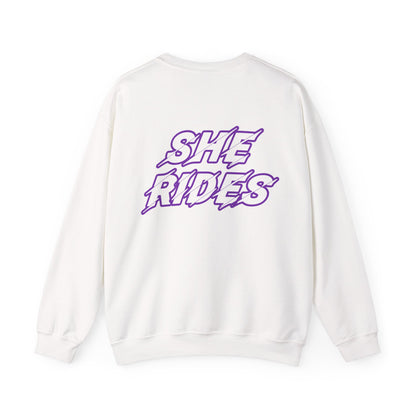 She Rides Original Sweater Paars//Bikergirl Sweater