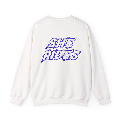 She Rides Original Sweater Blauw//Bikergirl Sweater