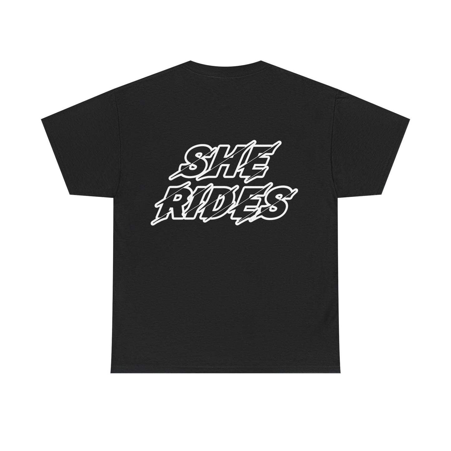 She Rides original T-shirt Zwart&Wit//Bikergirl T-shirt