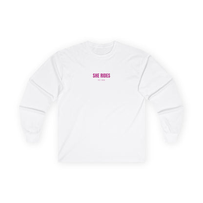 She Rides Basic Long Sleeve Roze//Bikergirl Long Sleeve