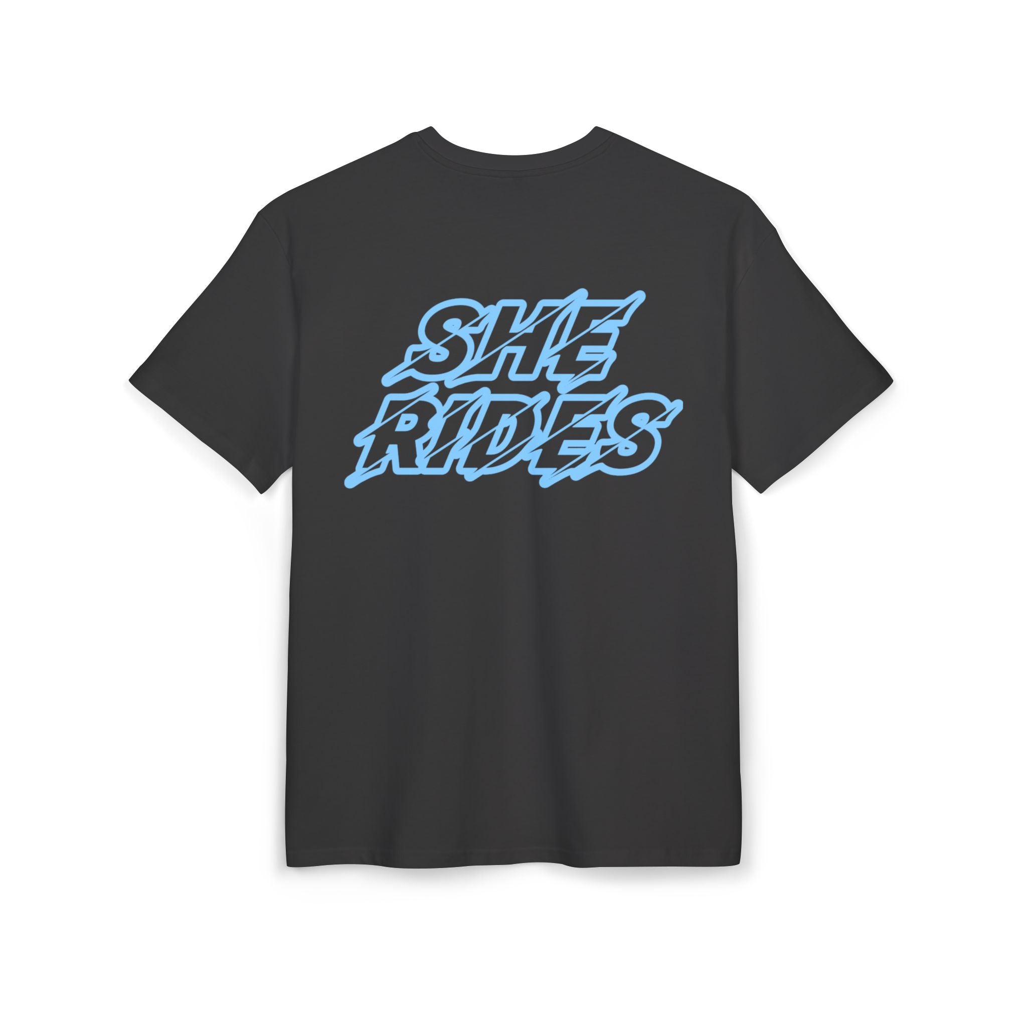She Rides Logo Oversized T-shirt Blue//Bikergirl T-shirt