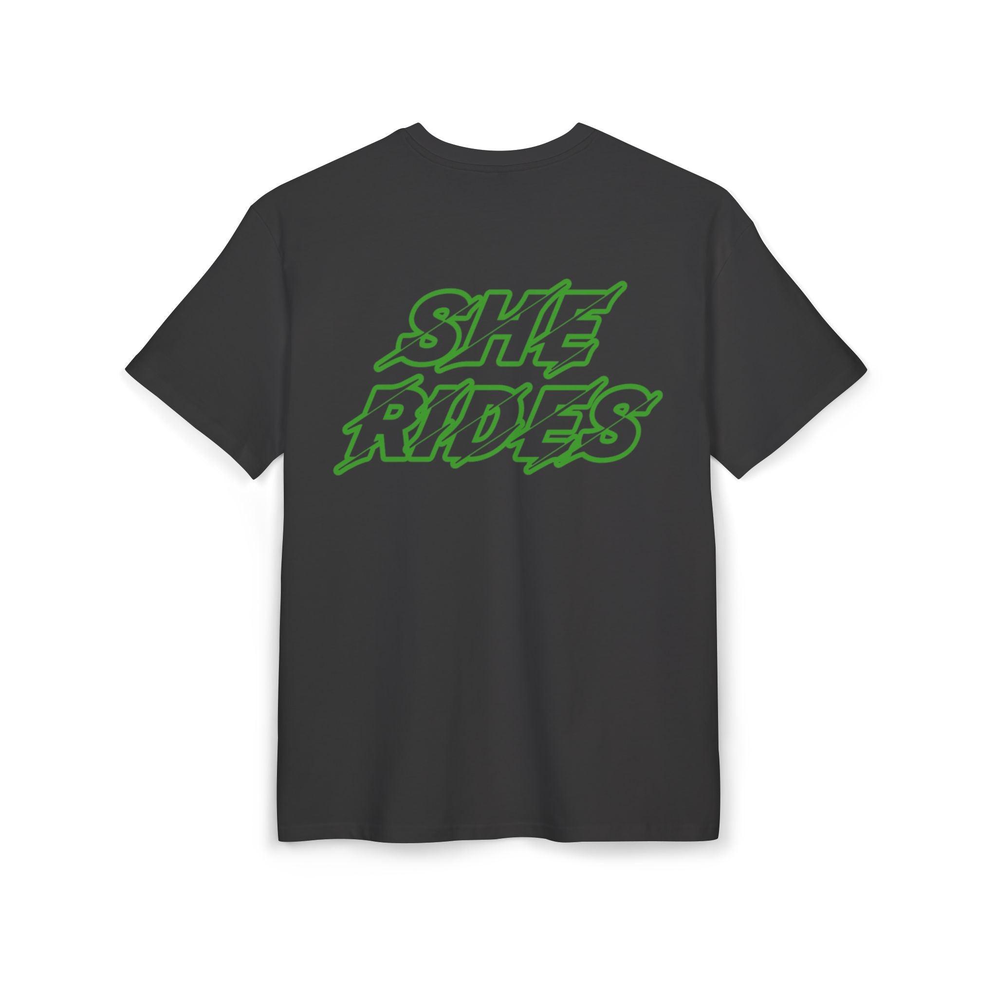 She Rides Logo Oversized T-shirt Green //Bikergirl T-shirt