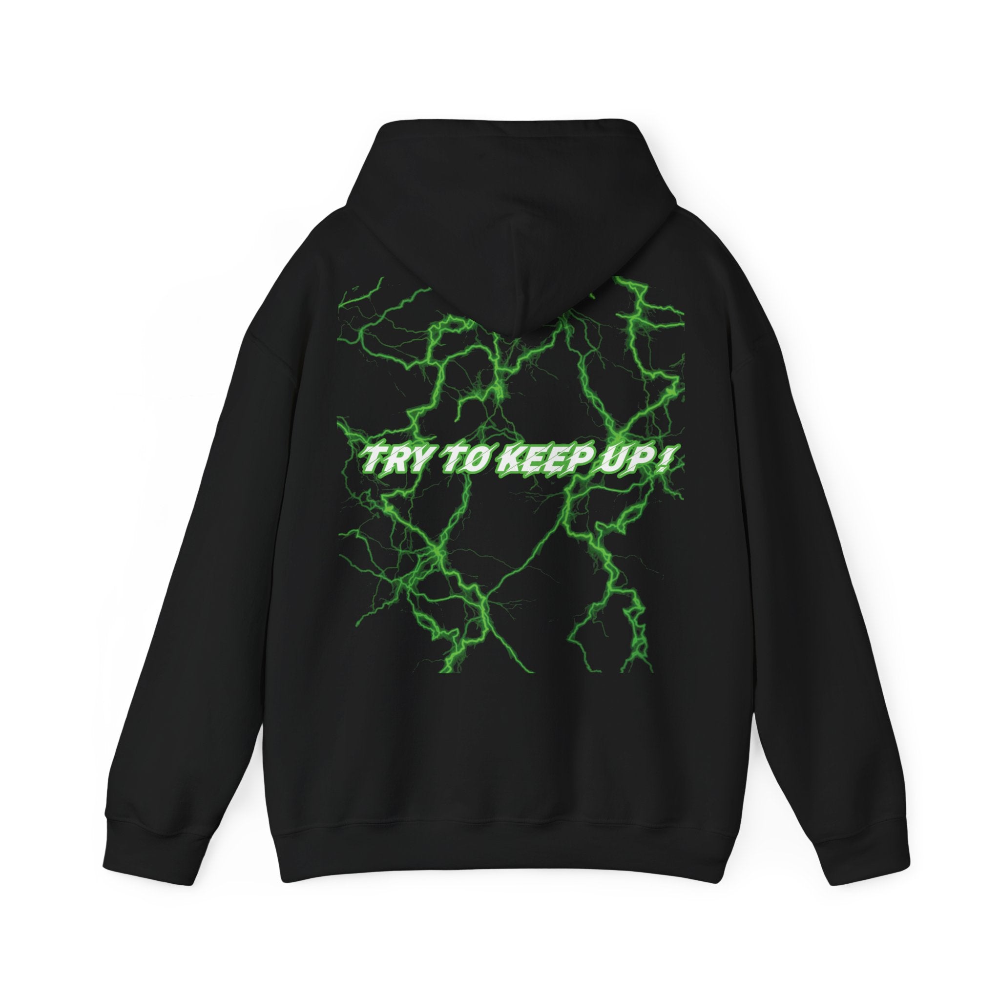 She Rides "try to keep up!" Lightning Hoodie Green//Bikergirl Hoodie