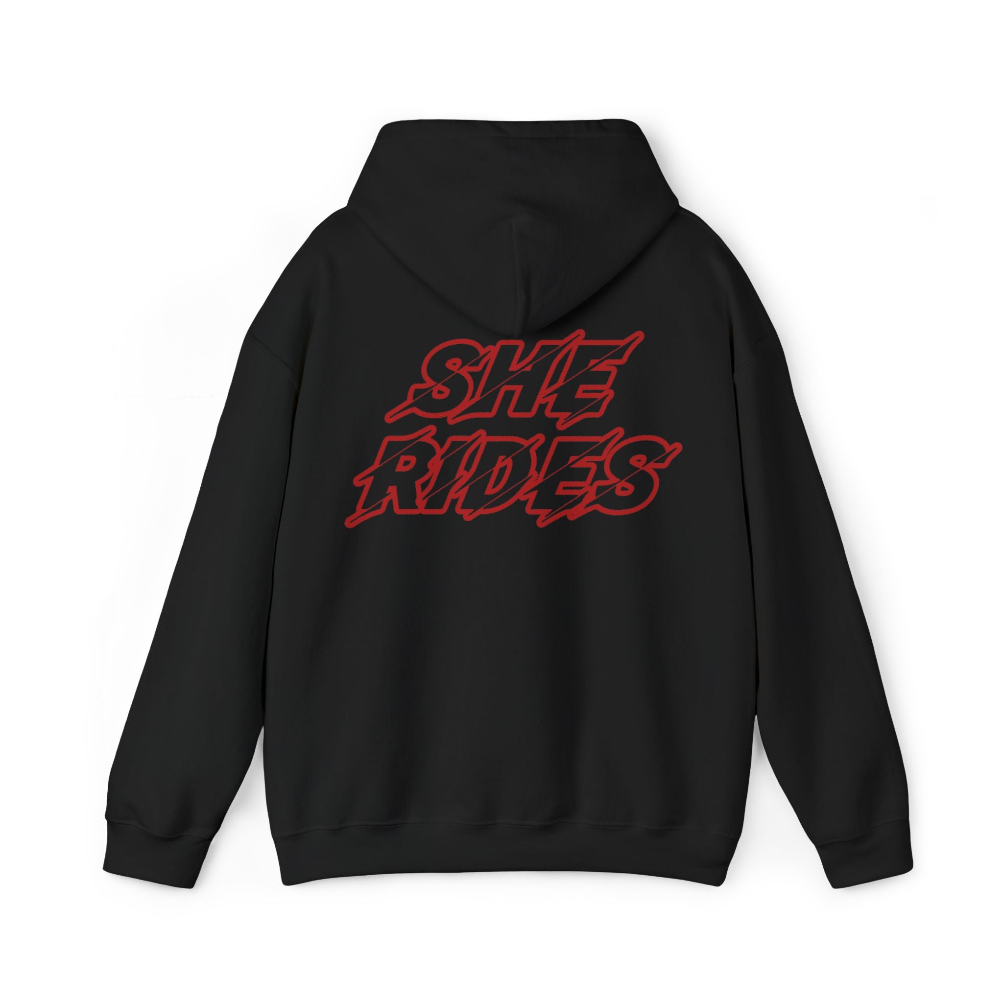 She Rides Original Hoodie Red//Bikergirl Hoodie