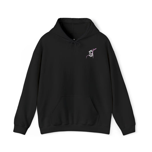 She Rides "try to keep up!" Lightning Hoodie Roze//Bikergirl Hoodie