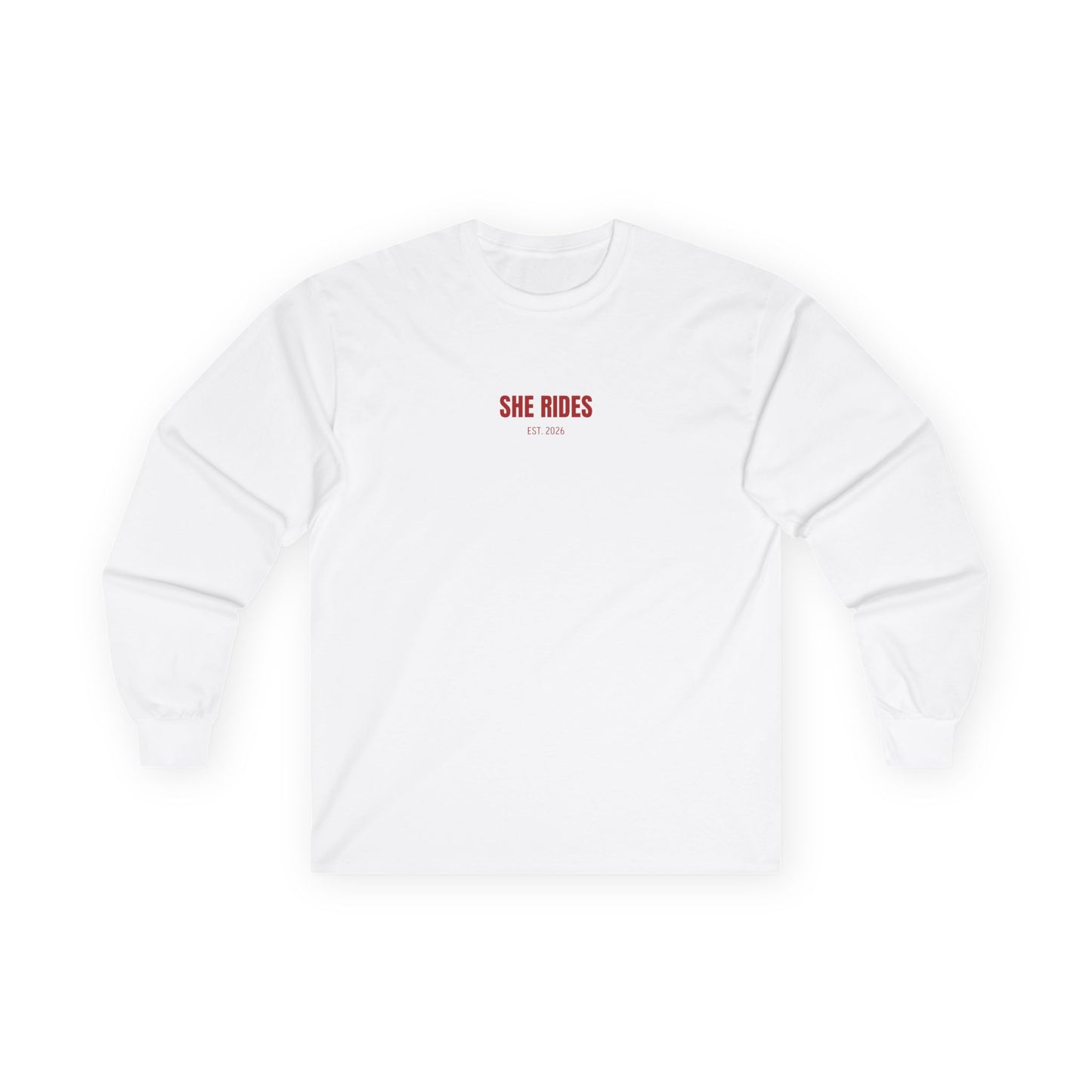 She Rides Basic Long Sleeve Rood//Bikergirl Long Sleeve