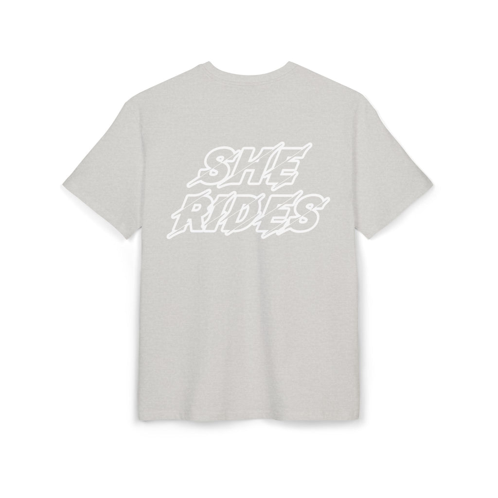 She Rides Logo Oversized T-shirt Black&White//Bikergirl T-shirt
