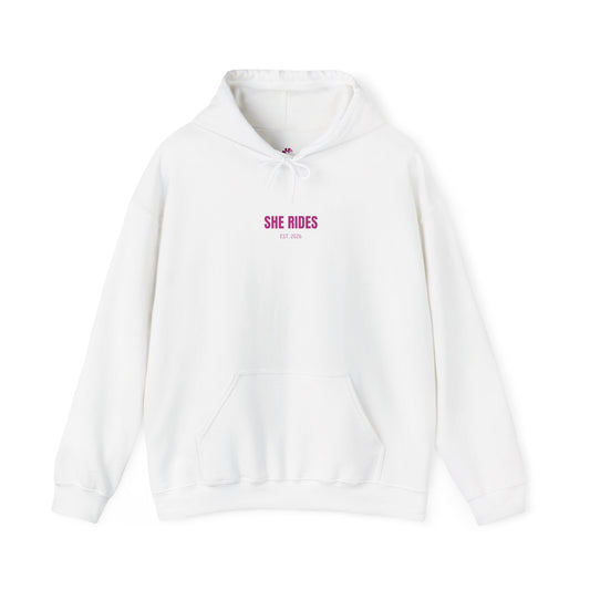 She Rides Basic Hoodie Roze//Bikergirl Hoodie