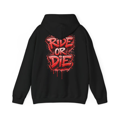 She Rides RideOrDie Hoodie Rood//Bikergirl Hoodie