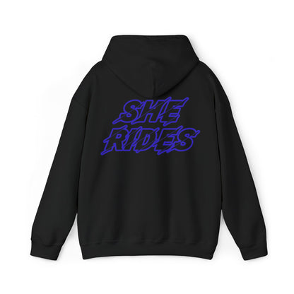 She Rides Original Hoodie Blue//Bikergirl Hoodie