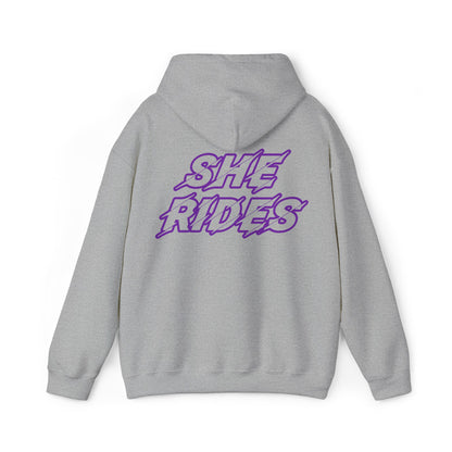 She Rides Original Hoodie Purple//Bikergirl Hoodie