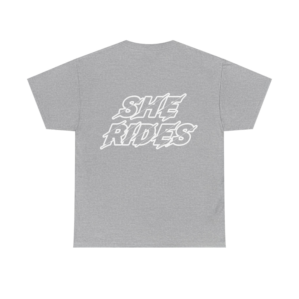She Rides original T-shirt Black&White//Bikergirl T-shirt