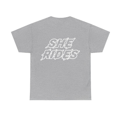 She Rides original T-shirt Zwart&Wit//Bikergirl T-shirt