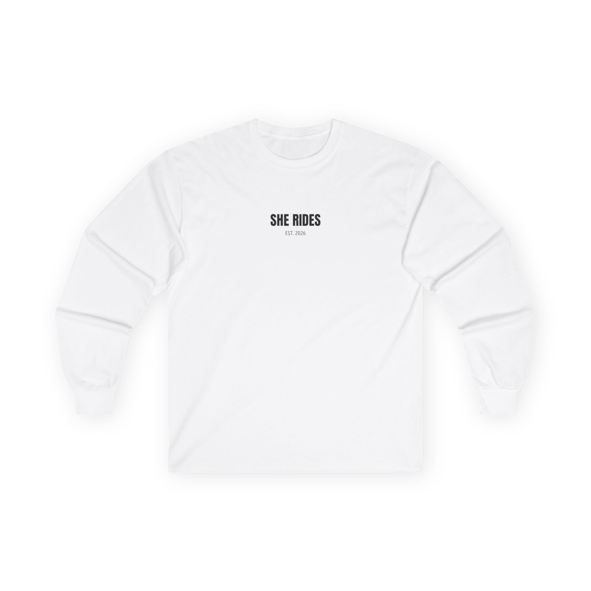She Rides Basic Long Sleeve Zwart&Wit//Bikergirl Long Sleeve