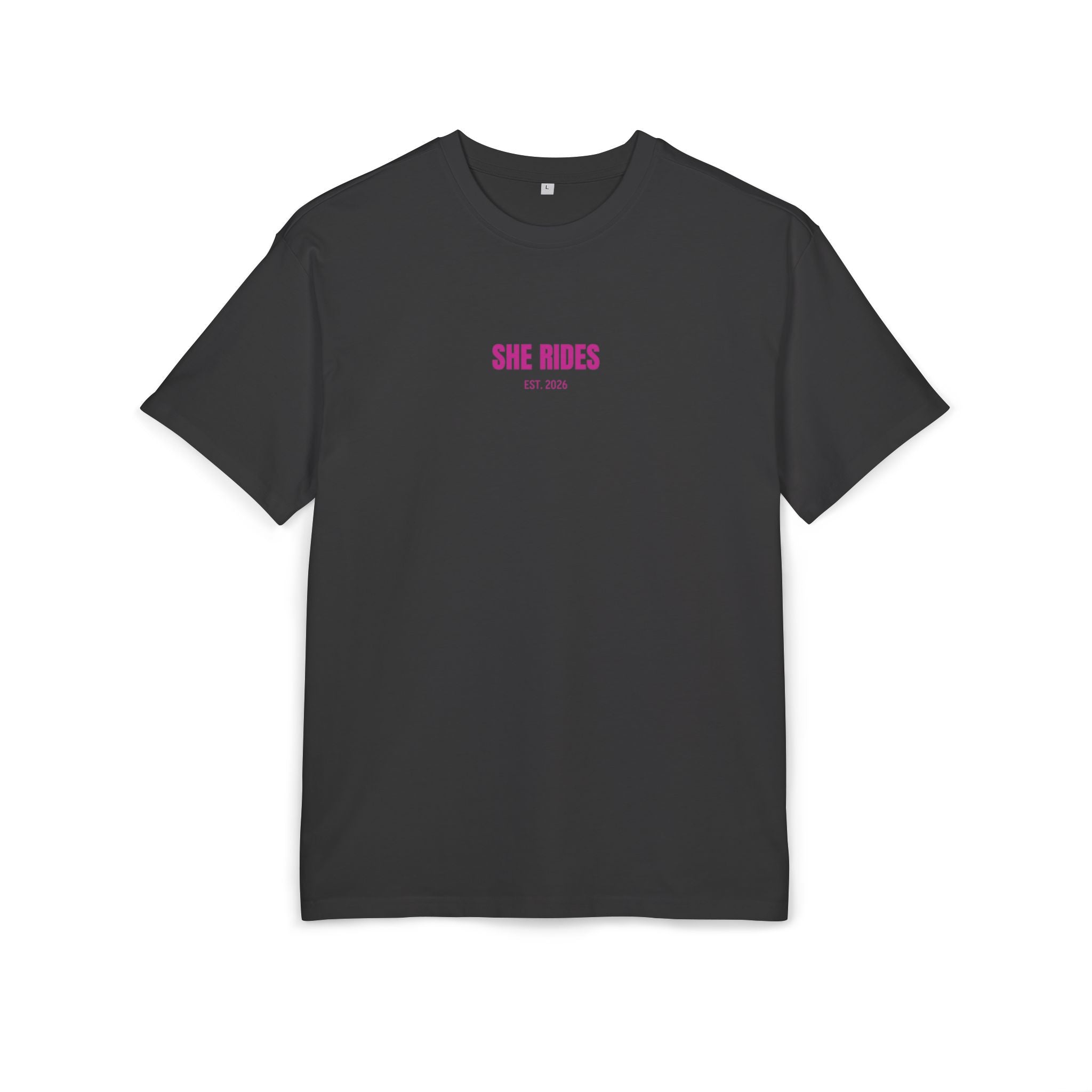She Rides RideOrDie Oversized T-shirt Roze