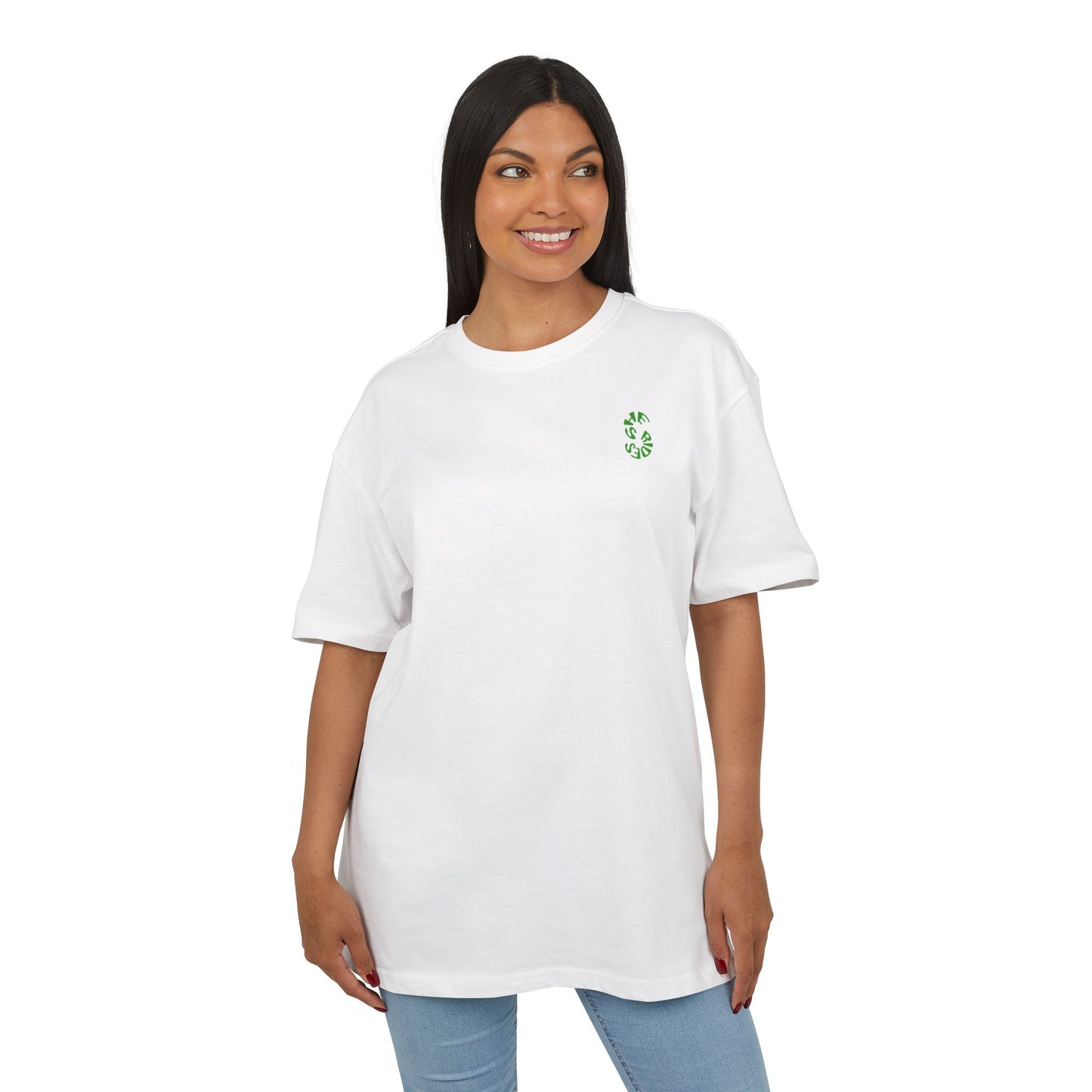 She Rides Logo Oversized T-shirt Groen//Bikergirl T-shirt