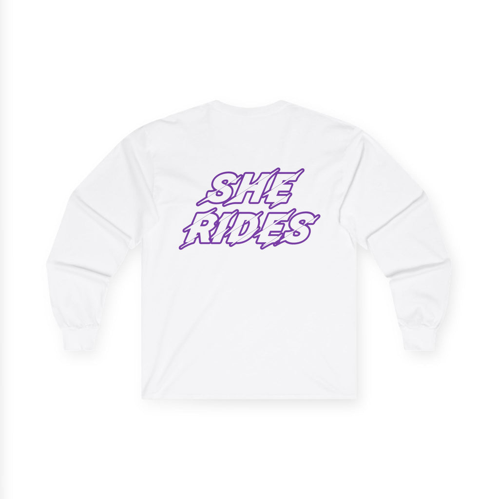 She Rides Logo Long Sleeve Purple//Bikergirl Long Sleeve