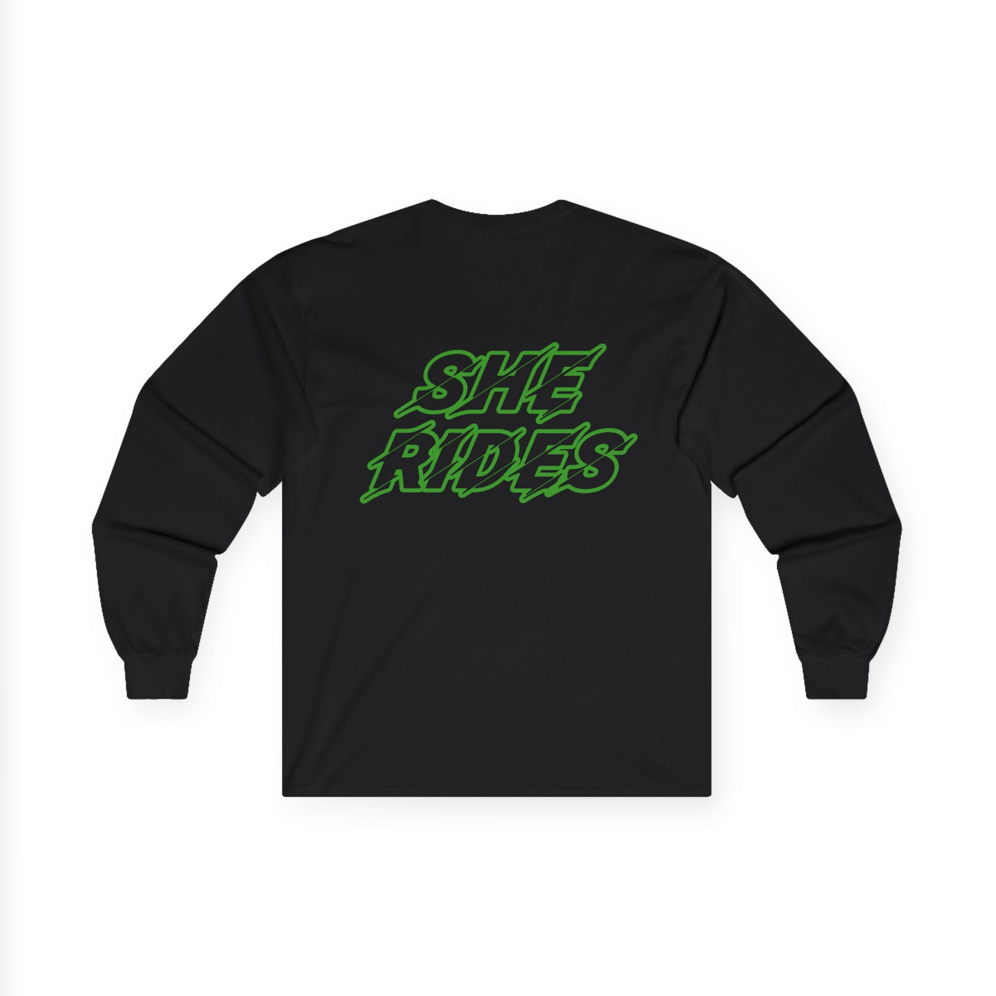 She Rides Logo Long Sleeve Green//Bikergirl Long Sleeve