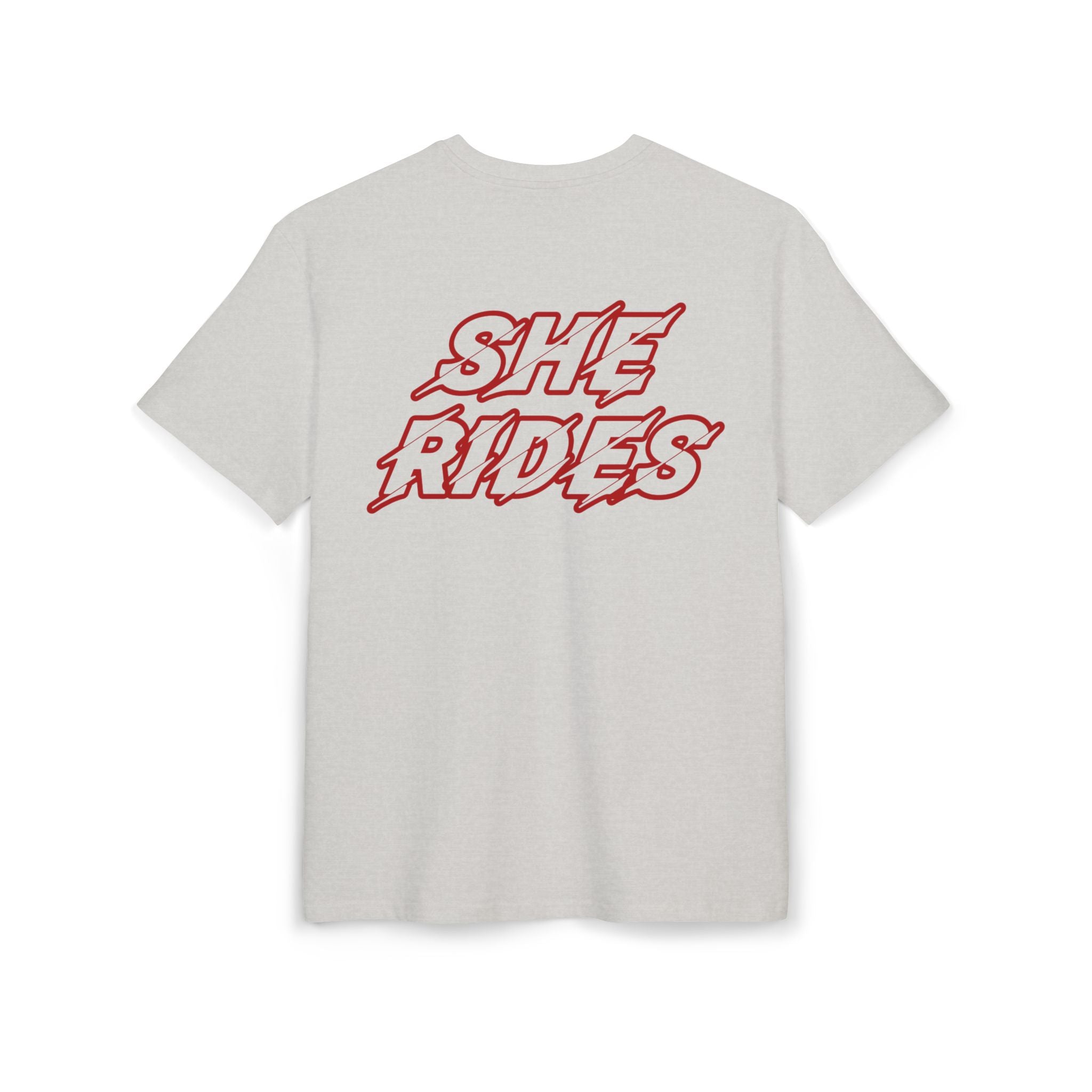 She Rides Logo Oversized T-shirt Red //Bikergirl T-shirt