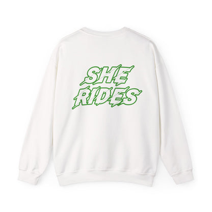 She Rides Original Sweater Green//Bikergirl Sweater