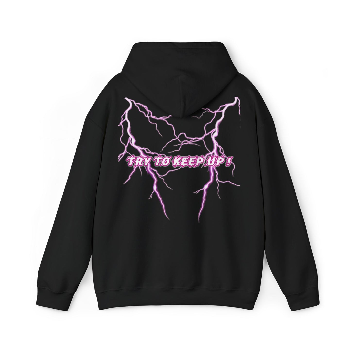 She Rides "try to keep up!" Lightning Hoodie Roze//Bikergirl Hoodie