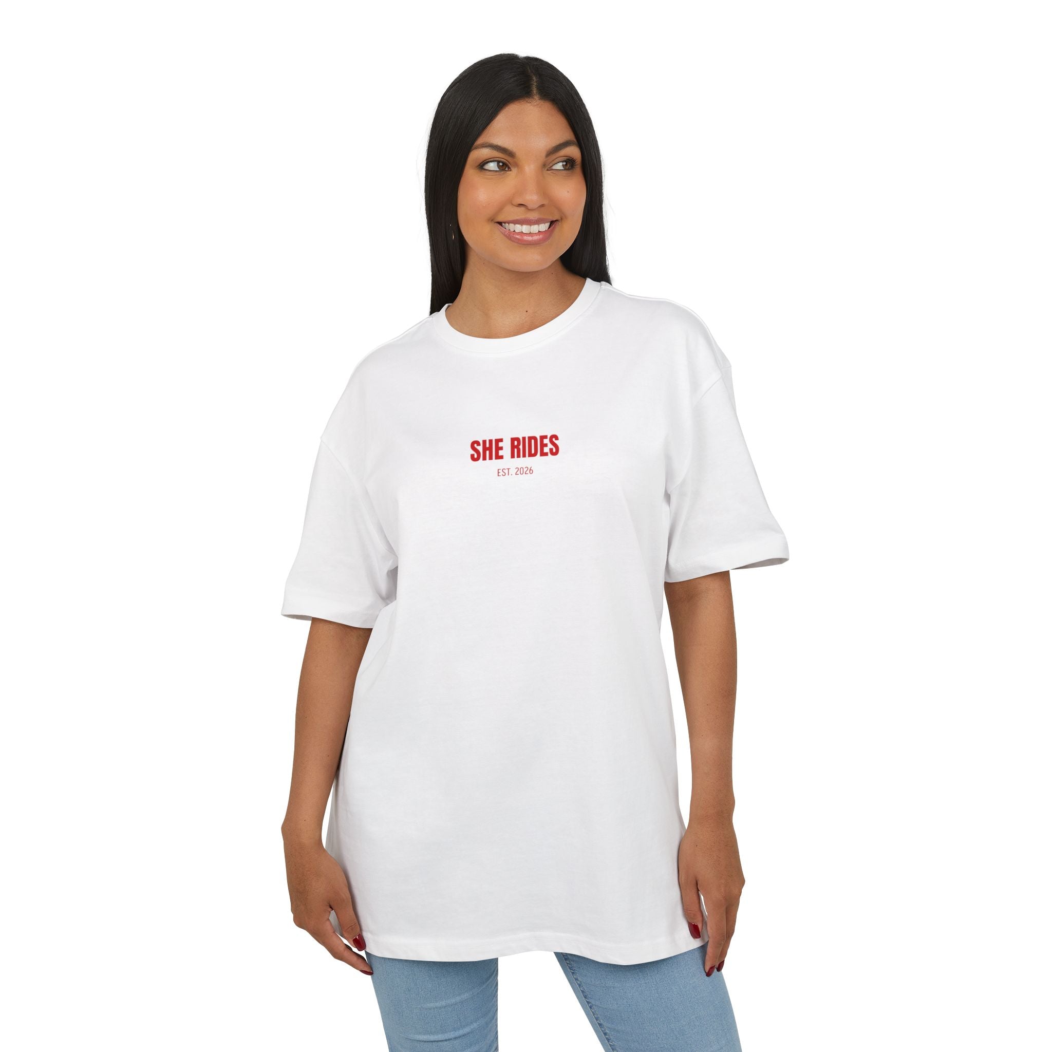 She Rides RideOrDie Oversized T-shirt Rood