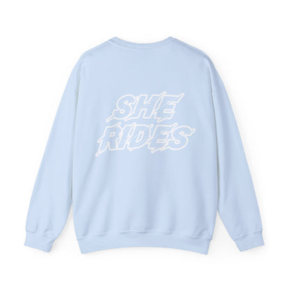 She Rides Original Sweater Light Pink & Light Blue//Bikergirl Sweater