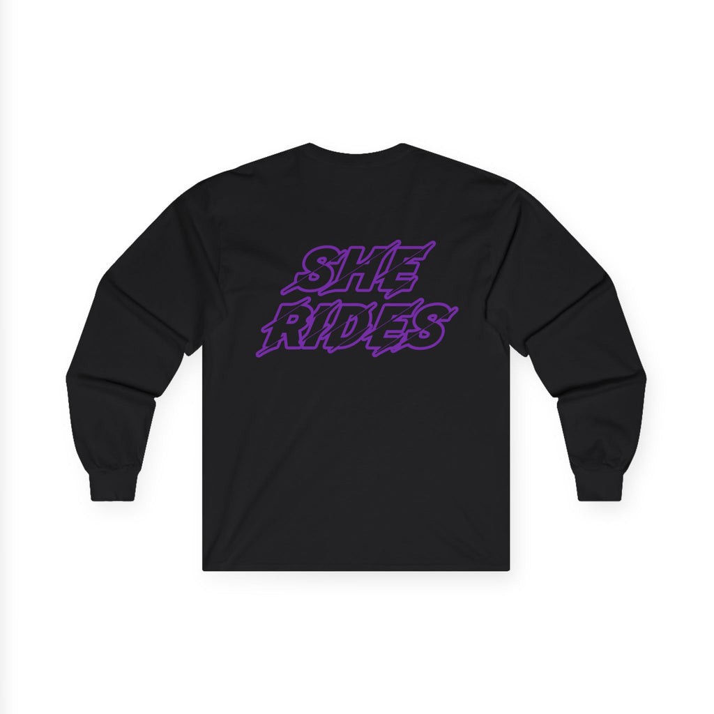 She Rides Logo Long Sleeve Purple//Bikergirl Long Sleeve