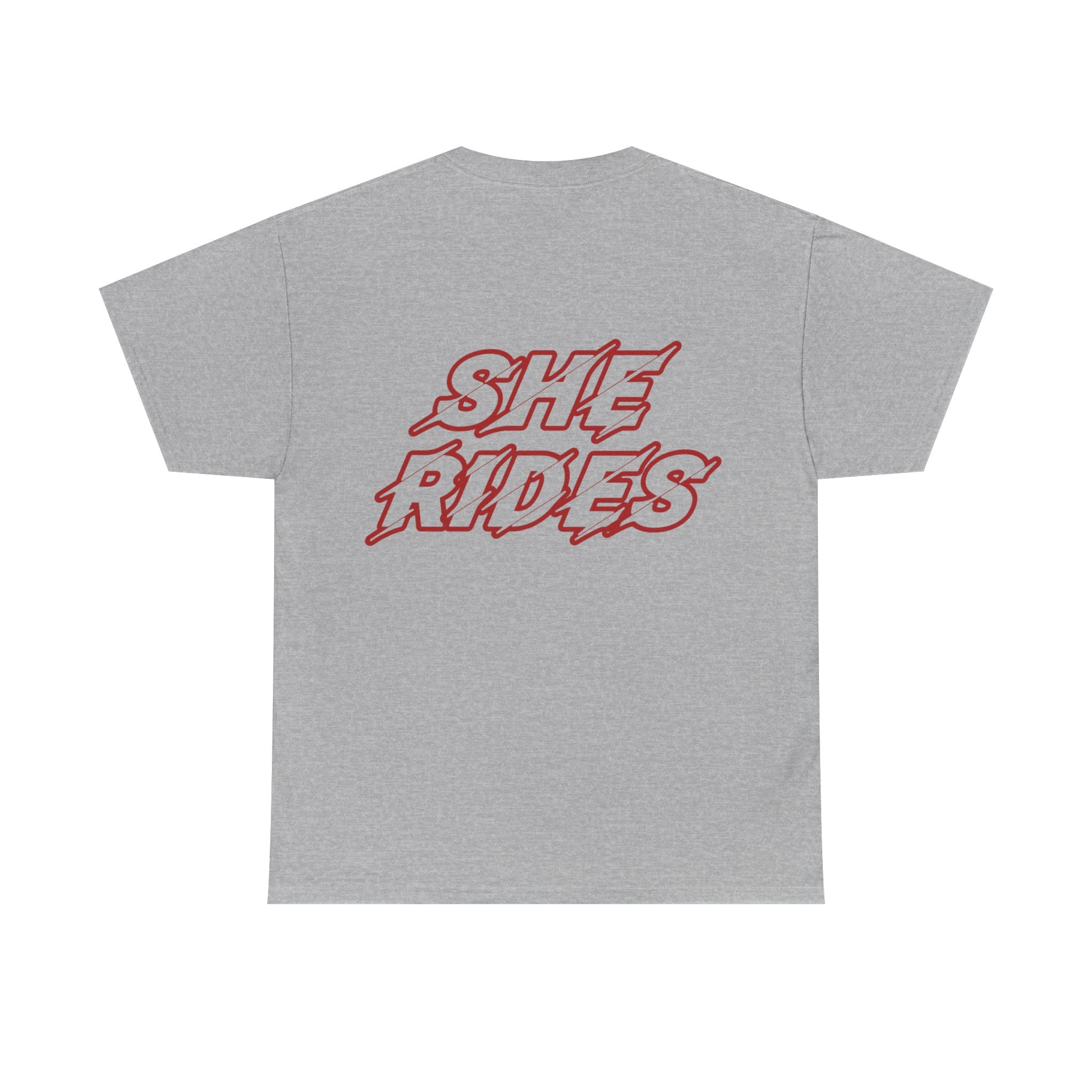 She Rides original T-shirt Red //Bikergirl T-shirt 