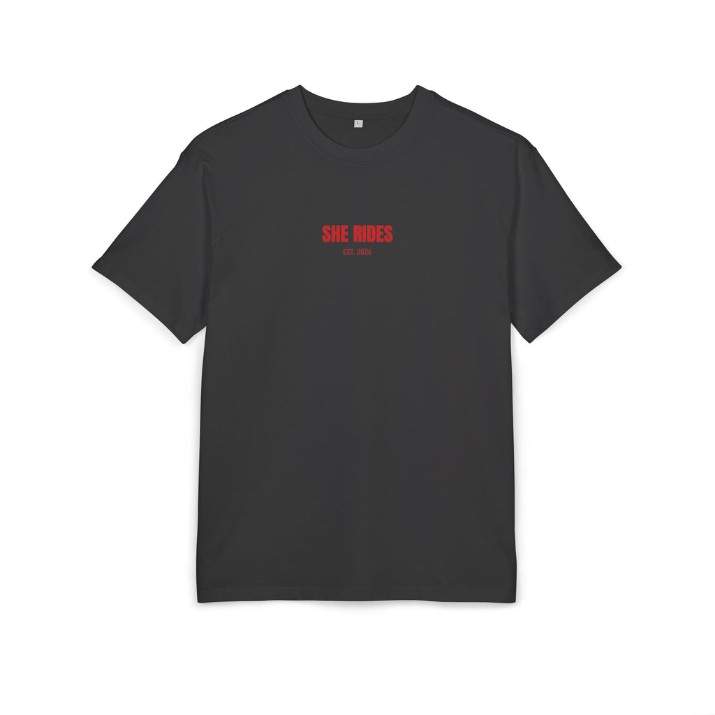 She Rides RideOrDie Oversized T-shirt Rood