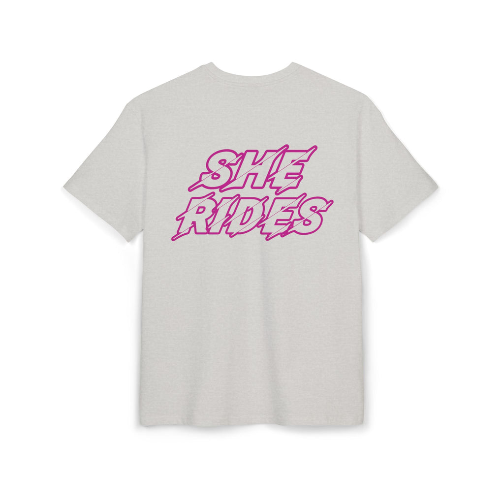 She Rides Logo Oversized T-shirt Pink //Bikergirl T-shirt