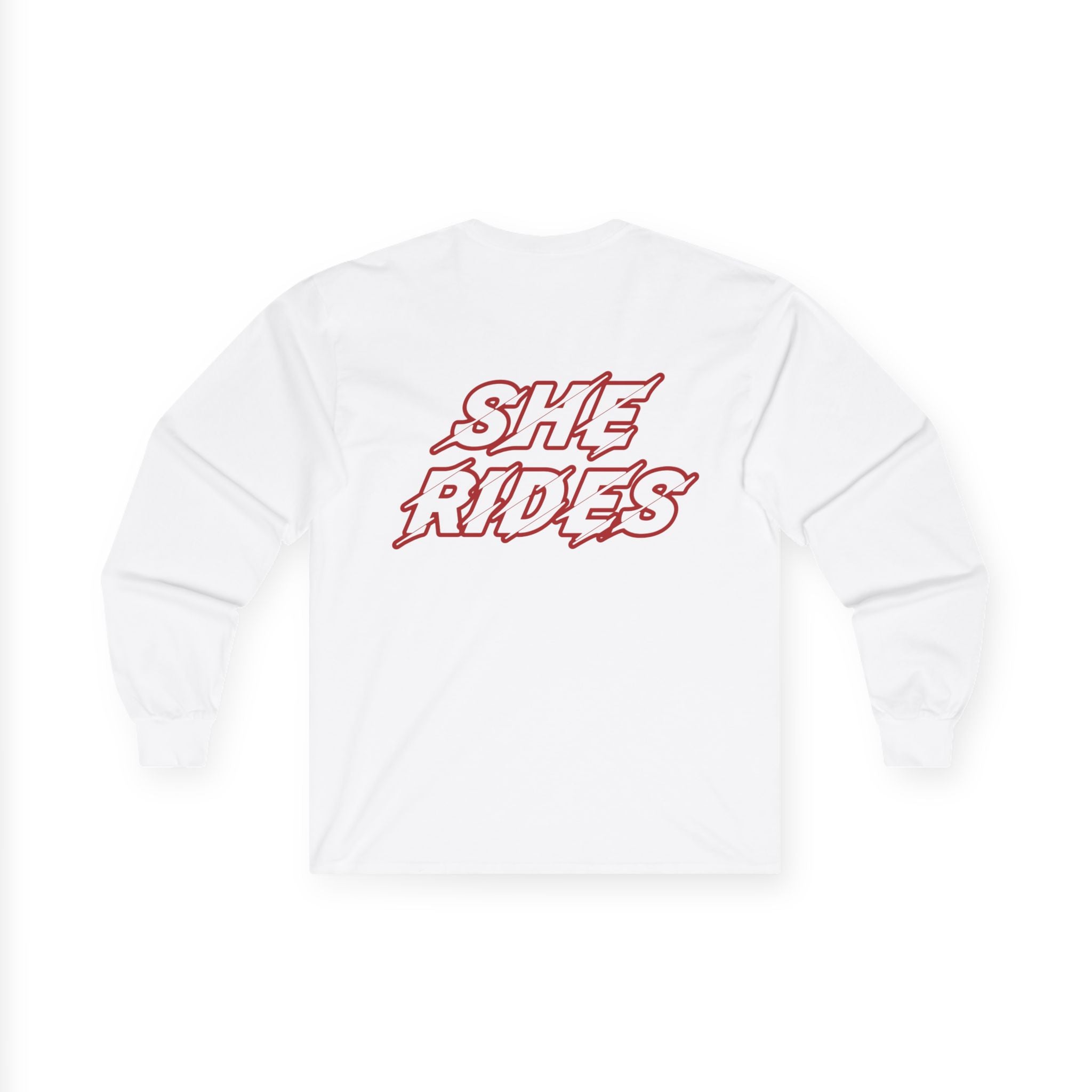 She Rides Logo Long Sleeve Red//Bikergirl Long Sleeve