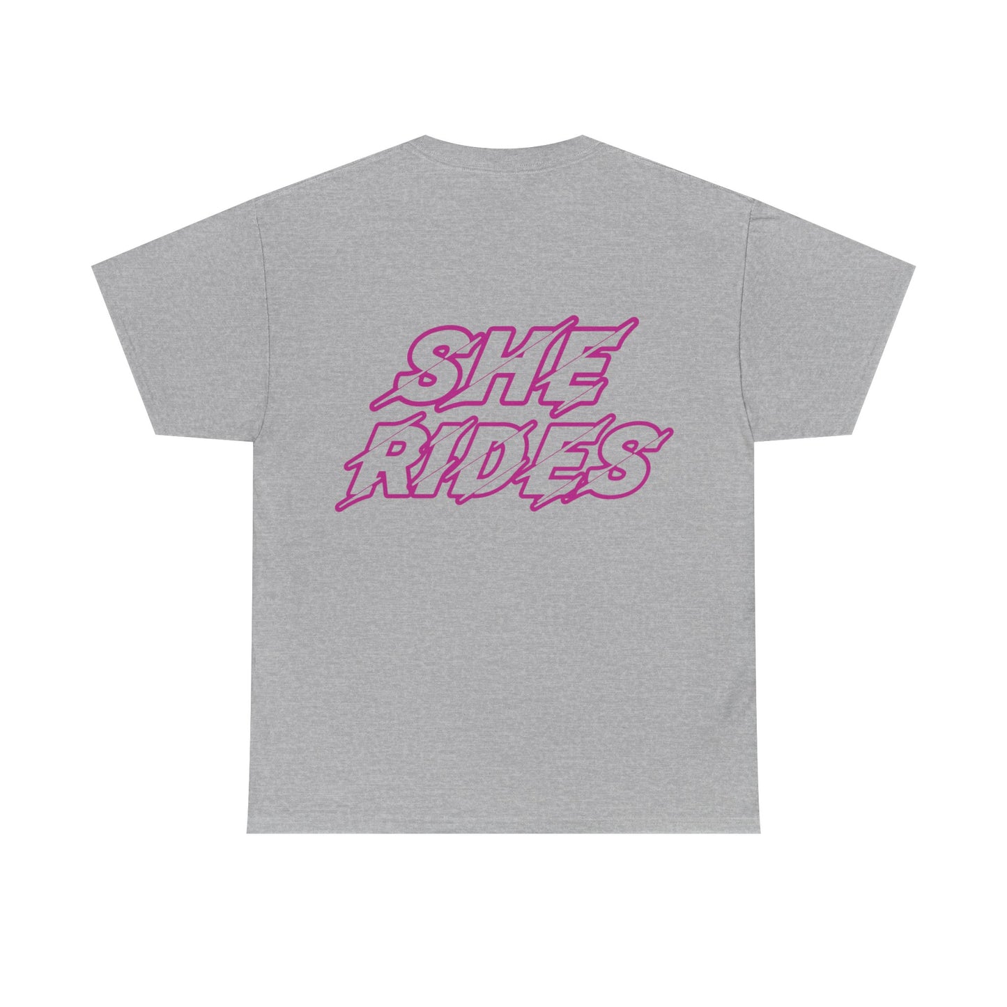 She Rides original T-shirt Roze//Bikergirl T-shirt