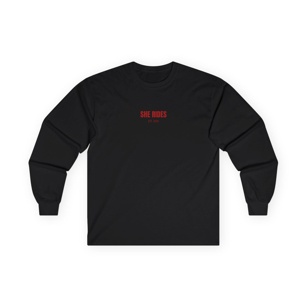 She Rides RideOrDie Long Sleeve Rood