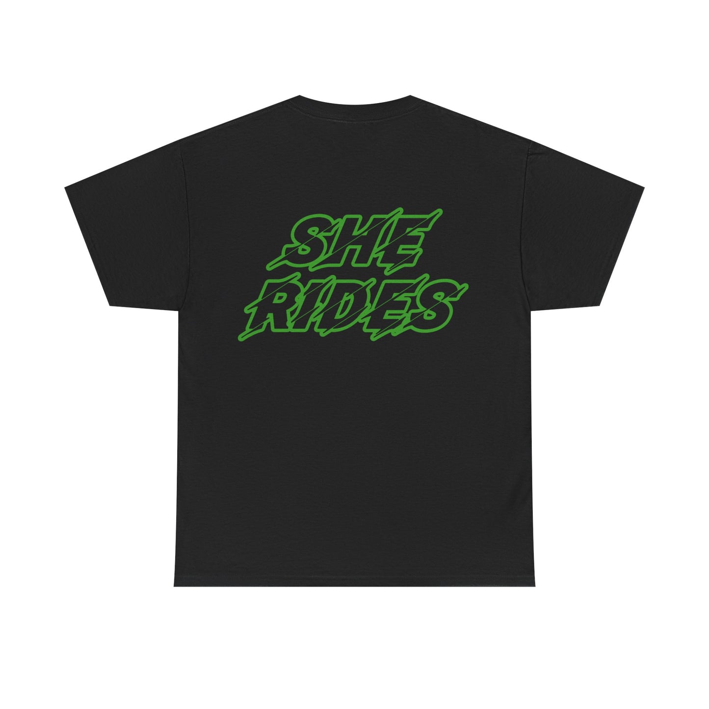 She Rides original T-shirt Green //Bikergirl T-shirt