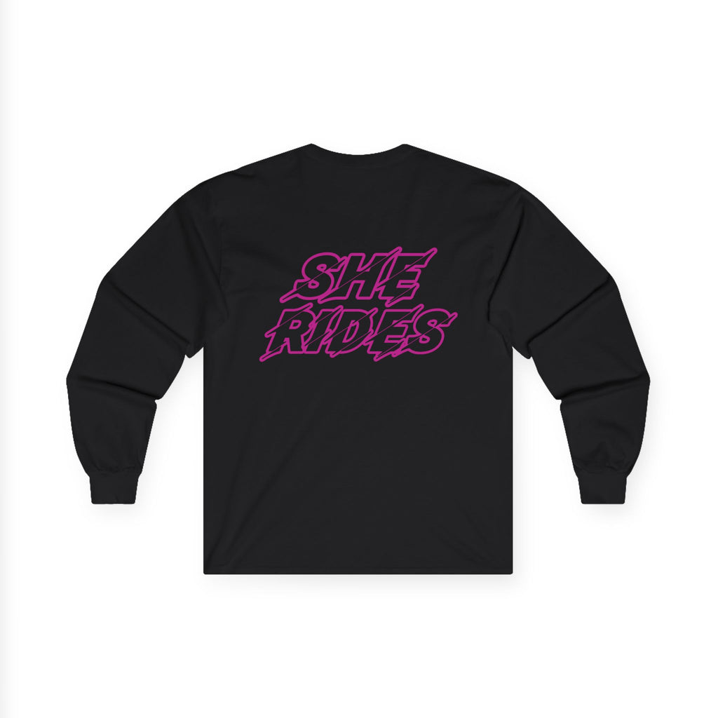 She Rides Logo Long Sleeve Pink//Bikergirl Long Sleeve