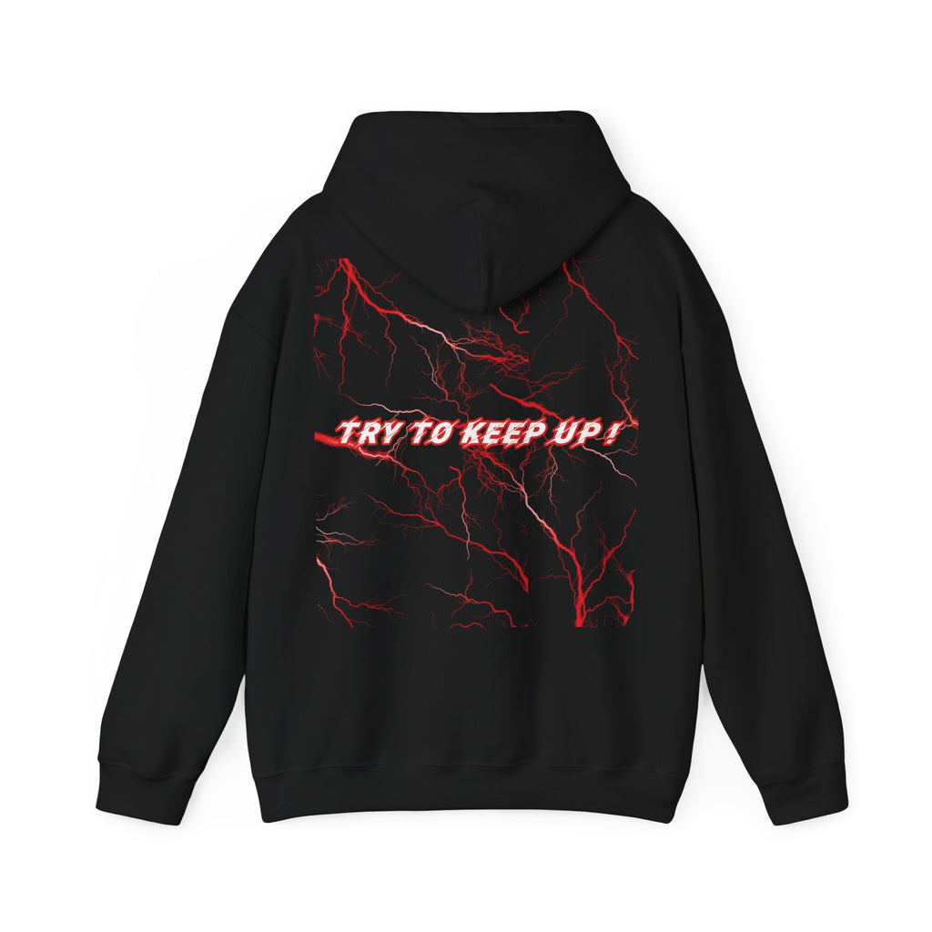 She Rides "try to keep up!" Lightning Hoodie Red//Bikergirl Hoodie