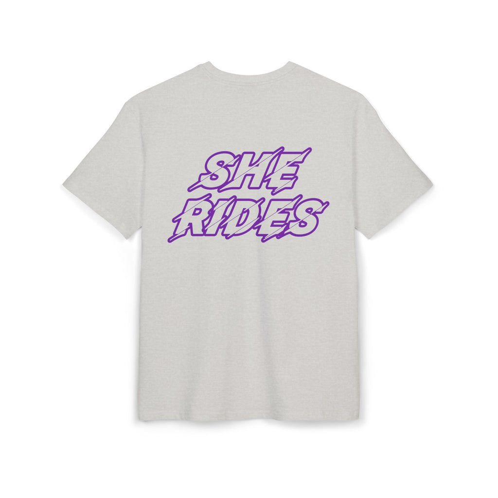 She Rides Logo Oversized T-shirt Purple//Bikergirl T-shirt