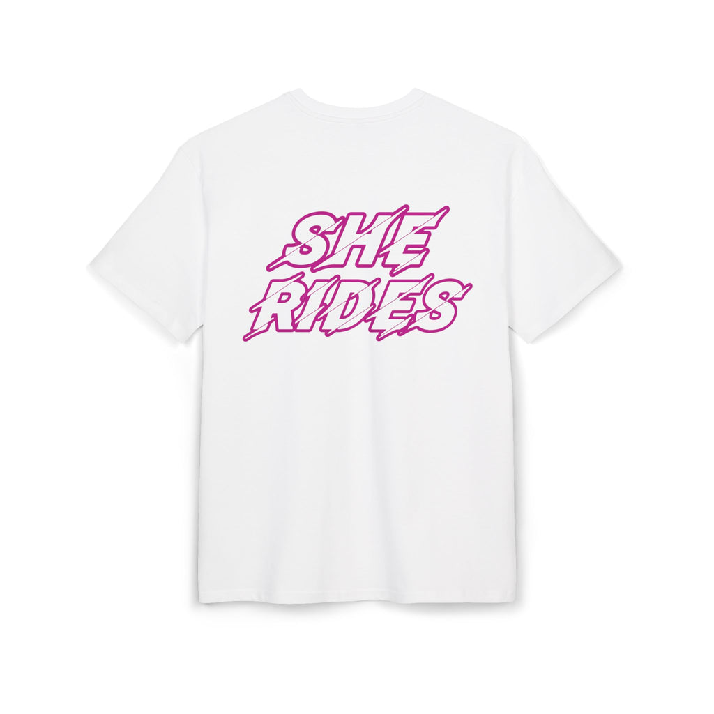 She Rides Logo Oversized T-shirt Pink //Bikergirl T-shirt