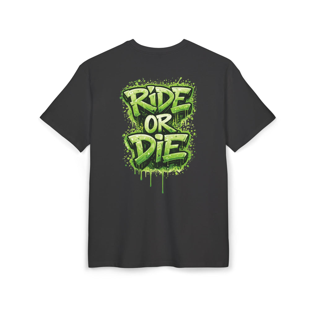 She Rides RideOrDie Oversized T-shirt Groen//Bikergirl T-shirt
