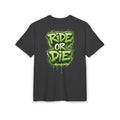 She Rides RideOrDie Oversized T-shirt Groen//Bikergirl T-shirt