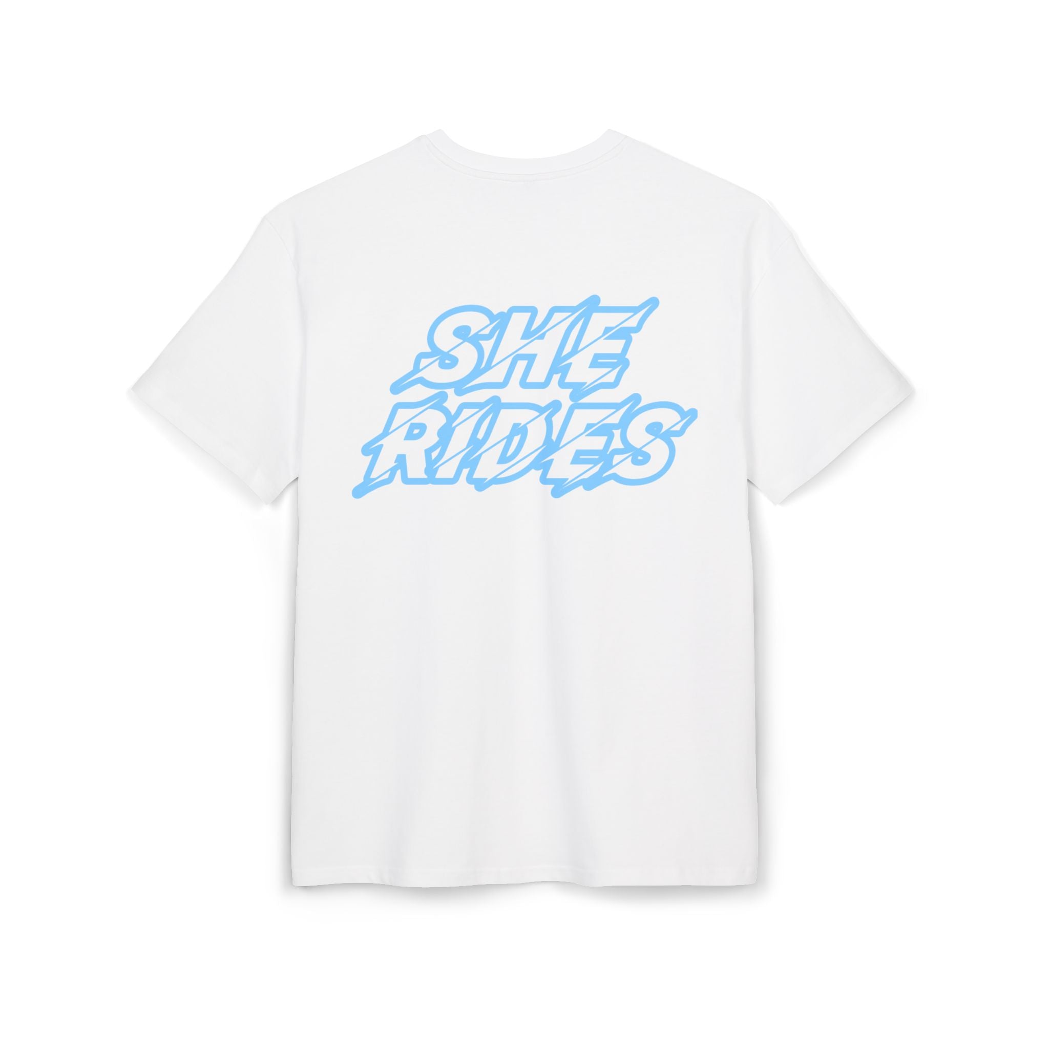 She Rides Logo Oversized T-shirt Blue//Bikergirl T-shirt