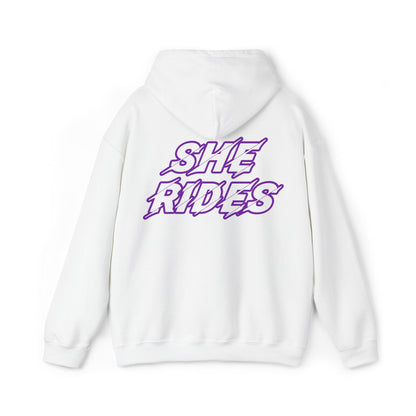 She Rides Original Hoodie Purple//Bikergirl Hoodie