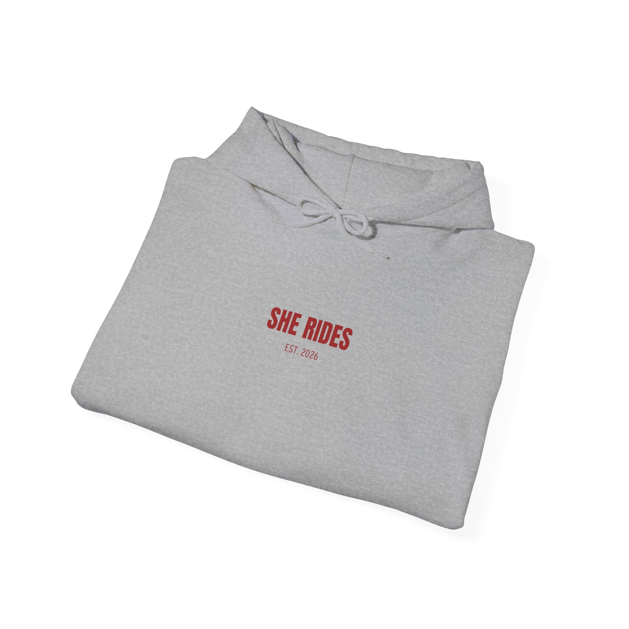 She Rides Basic Hoodie Rood