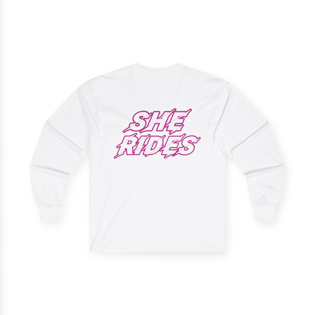 She Rides Logo Long Sleeve Pink//Bikergirl Long Sleeve